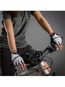 CHIBA damskie rękawiczki rowerowe LADY GEL, biało-czarne