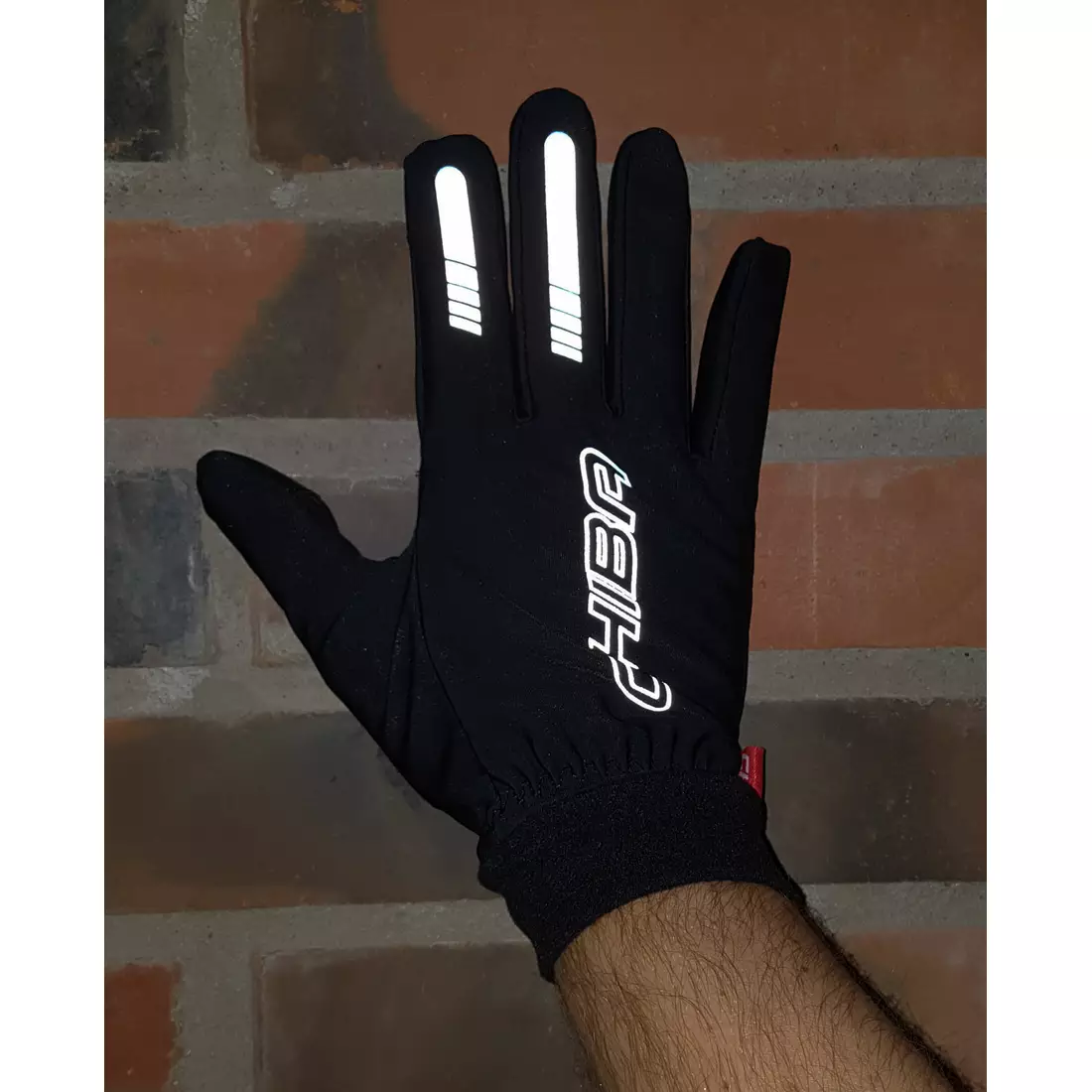 CHIBA wodoodporne rękawiczki rowerowe THERMOFLEECE WATERPRO, czarne
