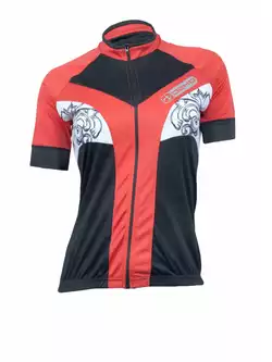 DEKO ANGEL damski zestaw rowerowy koszulka+spodenki czarny-czerwony