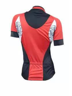 DEKO ANGEL damski zestaw rowerowy koszulka+spodenki czarny-czerwony