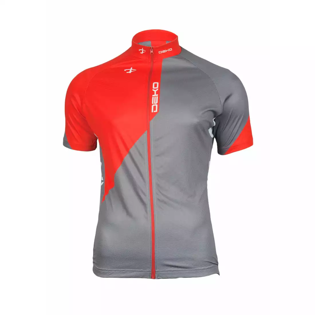 DEKO CHARCOAL - męski zestaw rowerowy spodenki+koszulka czarno-szaro-czerwony