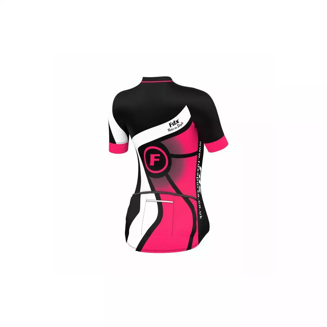 FDX 1020 damska koszulka rowerowa czarno-różowa 