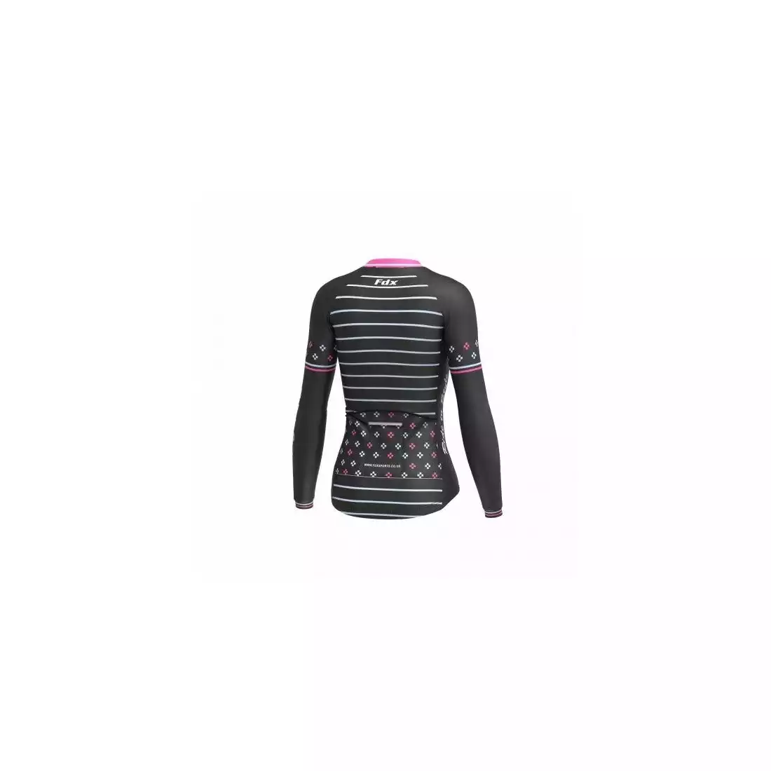 FDX 1480 damska ocieplana bluza rowerowa czarno-różowa