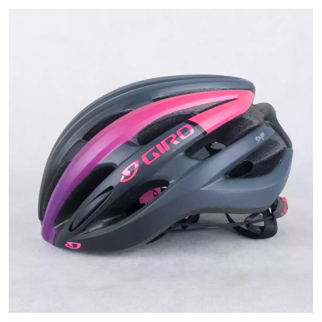 GIRO SAGA - damski kask rowerowy czarno-różowy