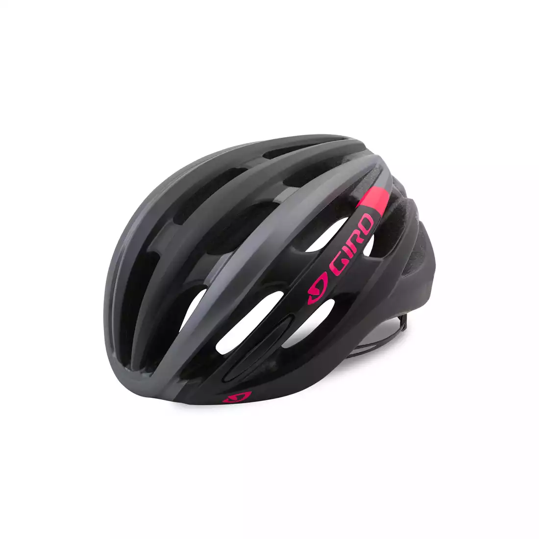 GIRO SAGA - damski kask rowerowy czarno-szaro-różowy