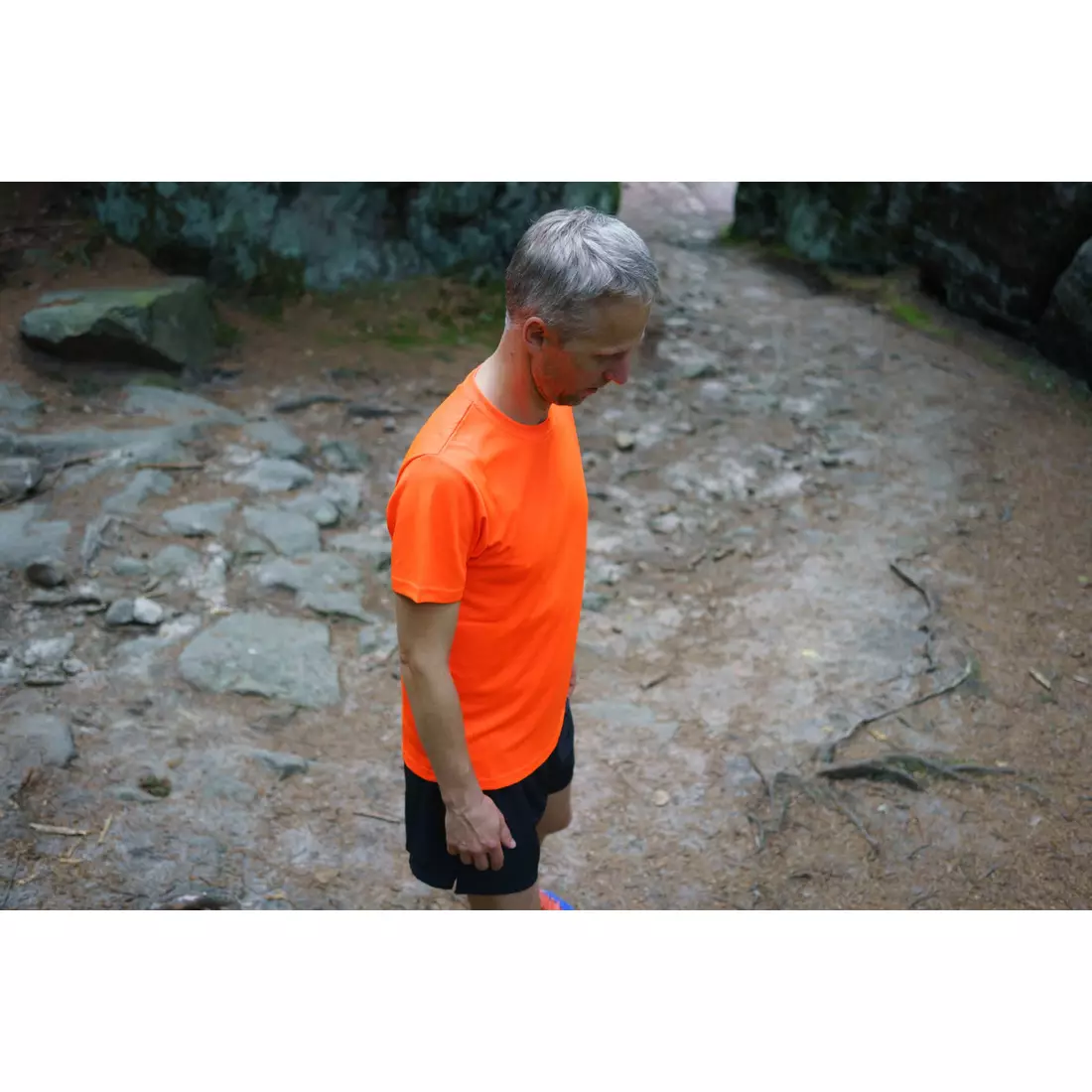 ROGELLI RUN PROMOTION męska koszulka sportowa z krótkim rękawem, pomarańczowa