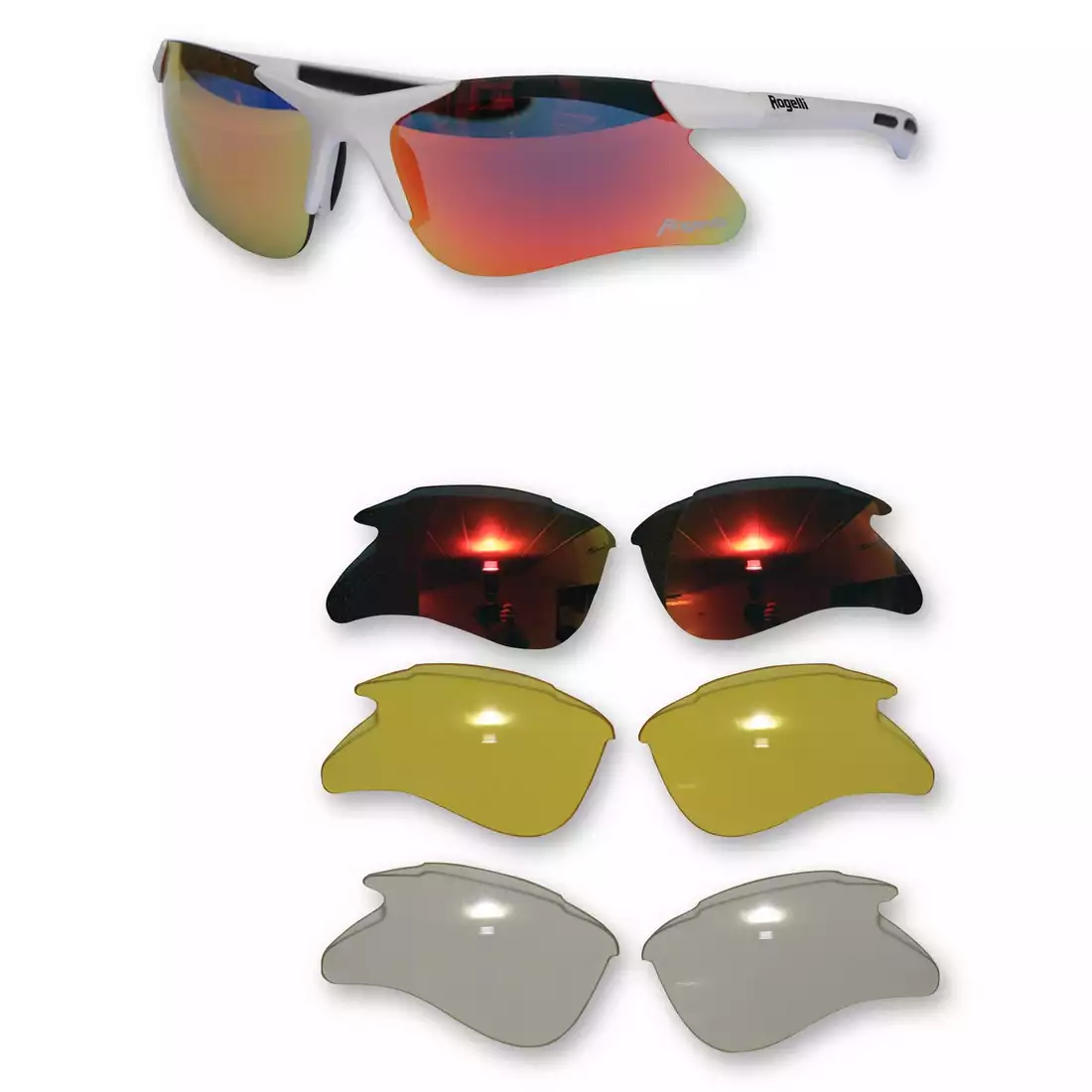 ROGELLI okulary sportowe HS-702 + etui - kolor: Biały