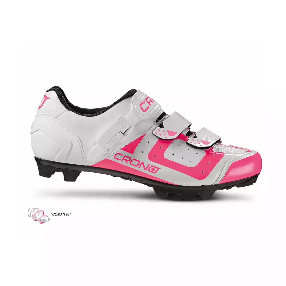 CRONO CX3 nylon damskie buty rowerowe MTB biało-różowe