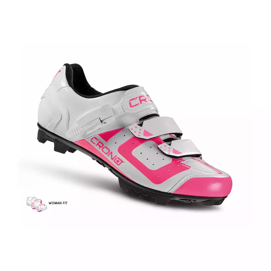 CRONO CX3 nylon damskie buty rowerowe MTB biało-różowe