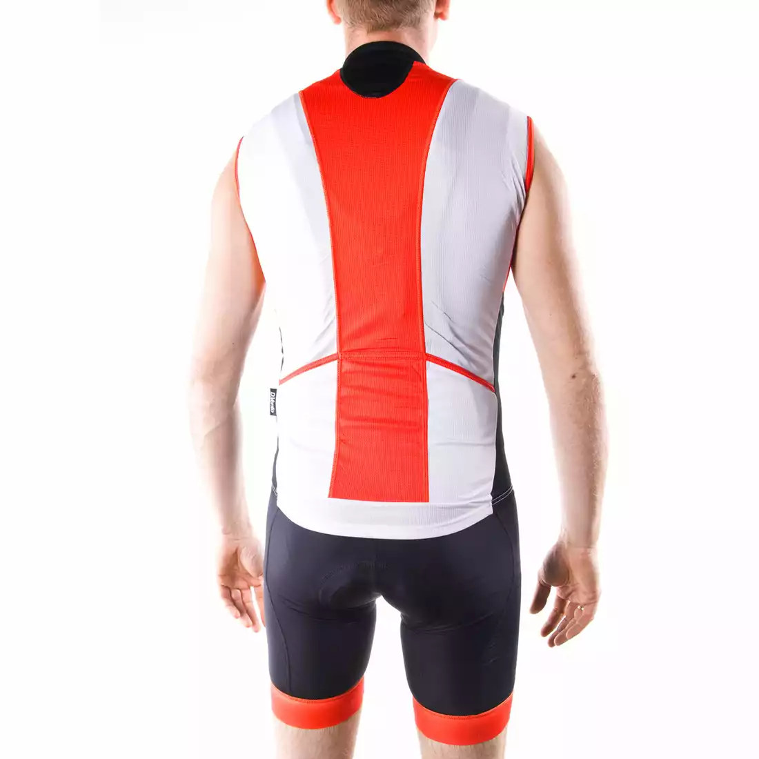 DEKO HAITI II męska koszulka rowerowa bez rękawków, biało-czerwony