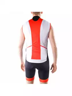 DEKO HAITI II męska koszulka rowerowa bez rękawków, biało-czerwony