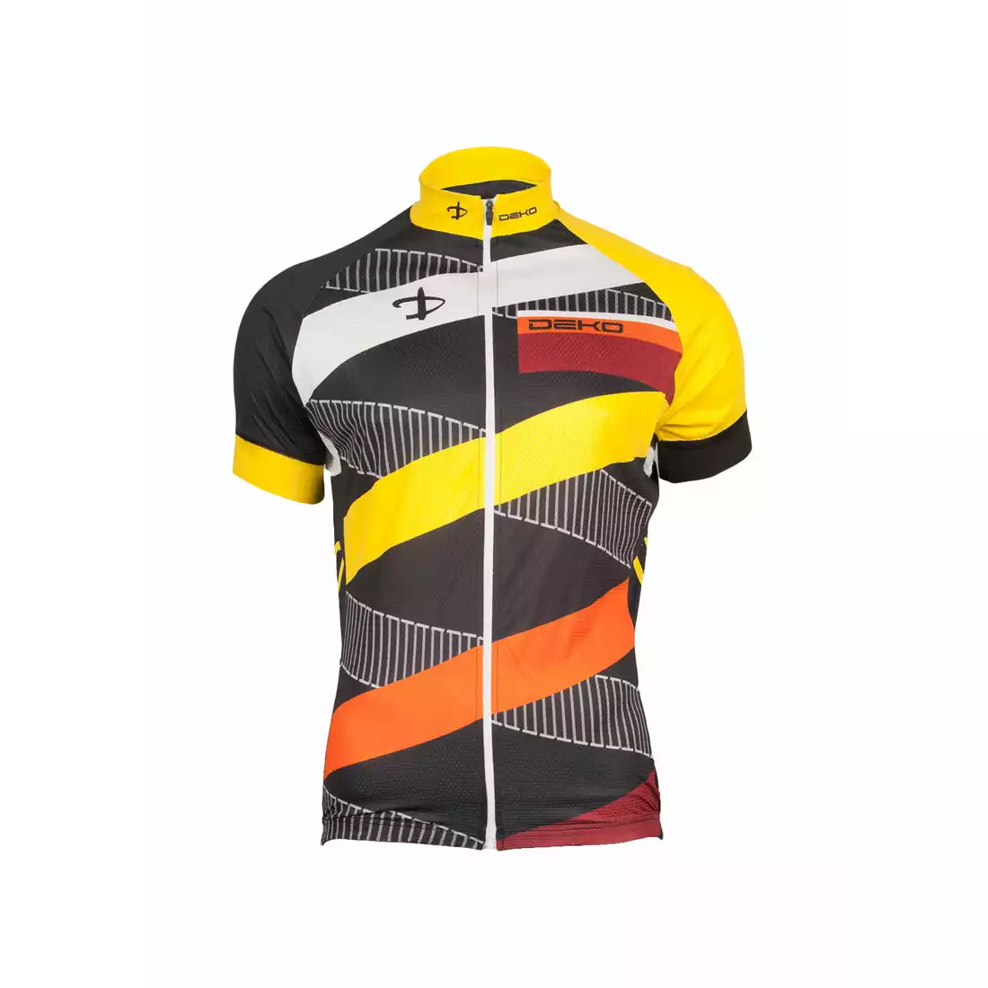 DEKO STRIP koszulka rowerowa czarno-żółto-pomarańczowa