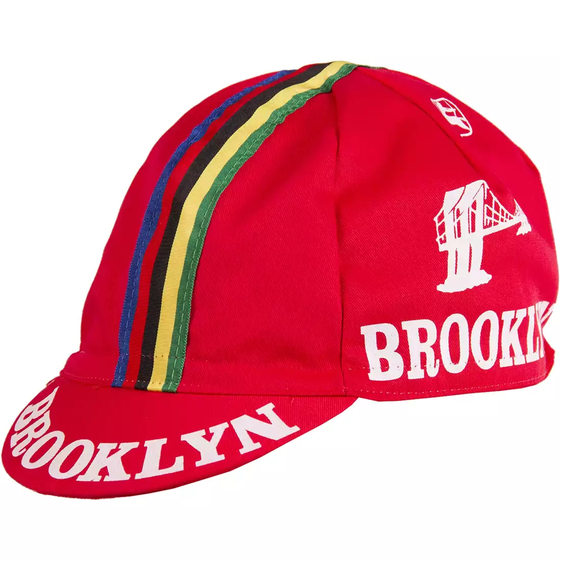 GIORDANA SS18 czapeczka kolarska - Brooklyn -  Red w/ Stripe tape GI-S6-COCA-BROK-REDD one size