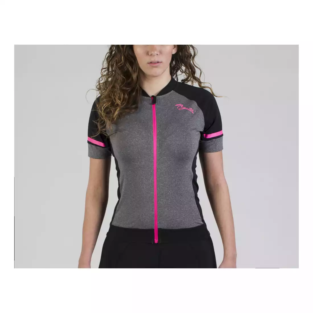 ROGELLI CARLYN 2.0 damska koszulka rowerowa, czarny-szary-róż 010.107