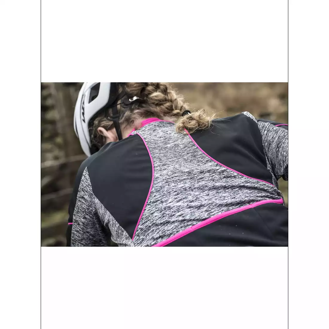 ROGELLI CARLYN 2.0 damska zimowa kurtka rowerowa, czarny-szary-różowy
