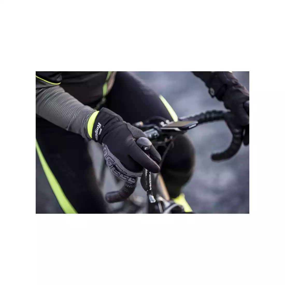 ROGELLI FLASH zimowe rękawiczki rowerowe, softshell, czarne