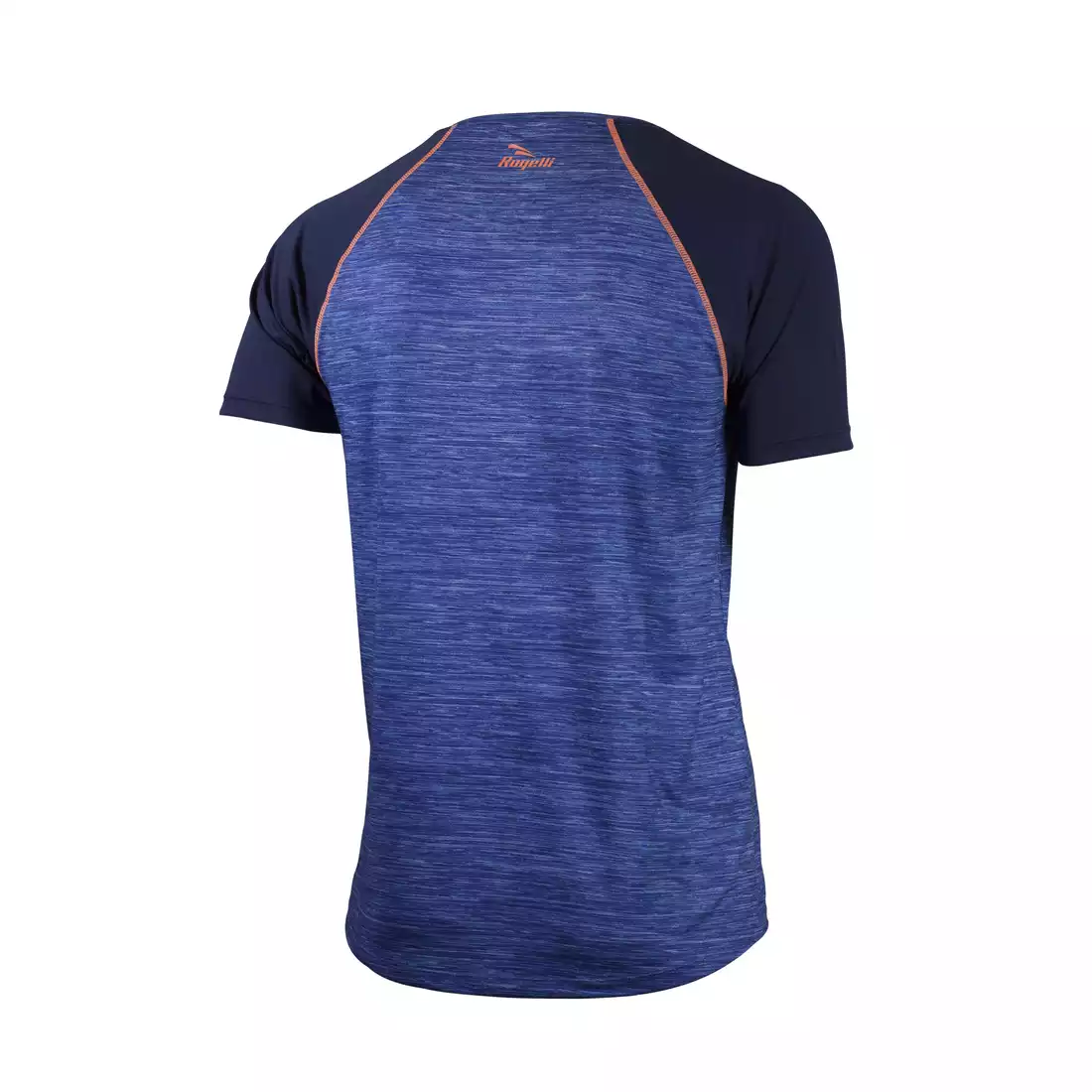 ROGELLI RUN STRUCTURE 830.240 - męska koszulka K/R do biegania, niebiesko-pomarańczowa