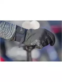 ROGELLI STORM damskie zimowe rękawiczki rowerowe, softshell, czarno-różowe