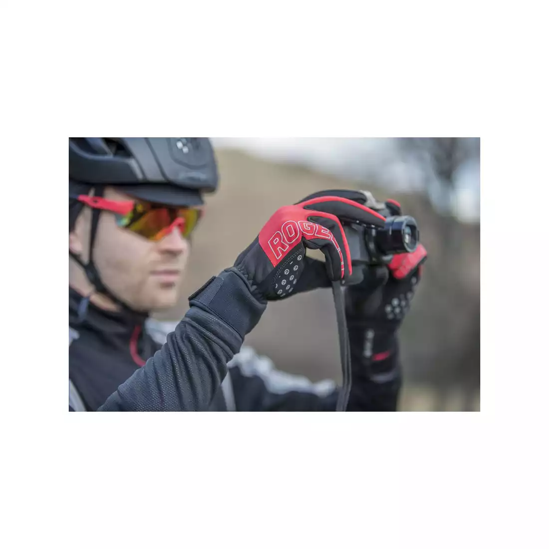 ROGELLI STORM zimowe rękawiczki rowerowe, softshell, czerwony