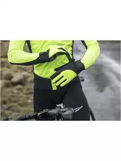ROGELLI STORM zimowe rękawiczki rowerowe, softshell, fluor
