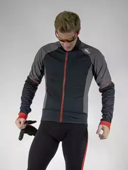 ROGELLI TRANI 4.0 zimowa kurtka rowerowa softshell, czarny-szary-czerwony
