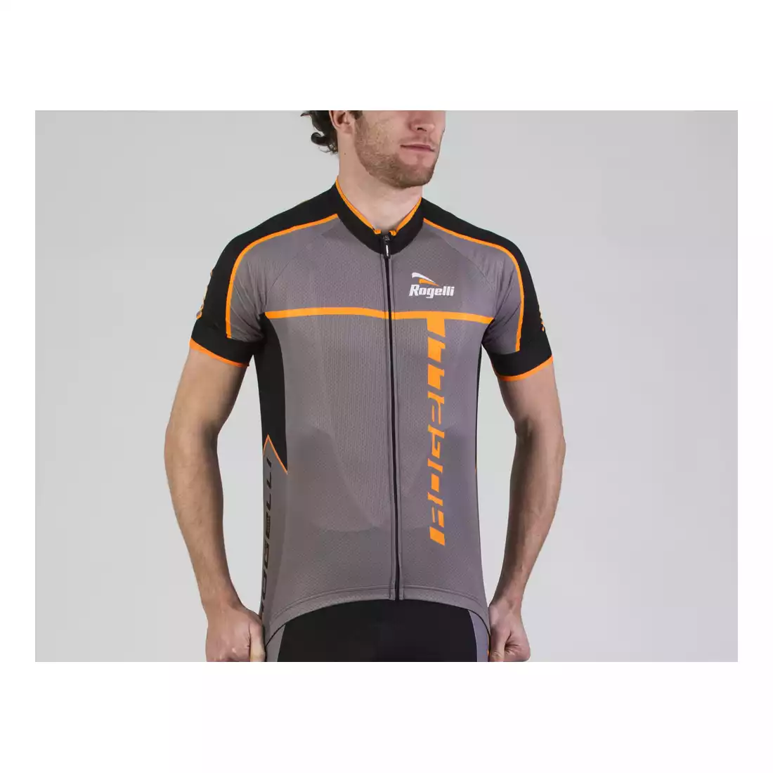 ROGELLI UMBRIA 2.0 męska koszulka rowerowa szaro-pomarańczowa
