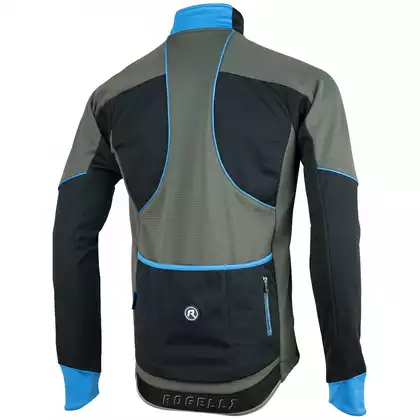 ROGELLI zimowa kurtka rowerowa softshell TRANI 4.0, czarny-szary-niebieski