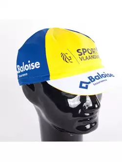 Apis Profi czapeczka kolarska SPORT vlaanderen Baloise Insurance niebiesko żółta biały daszek