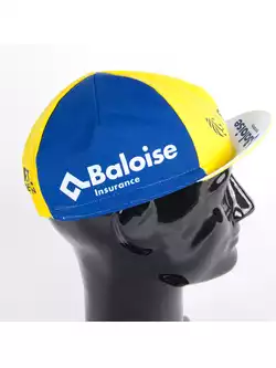 Apis Profi czapeczka kolarska SPORT vlaanderen Baloise Insurance niebiesko żółta biały daszek