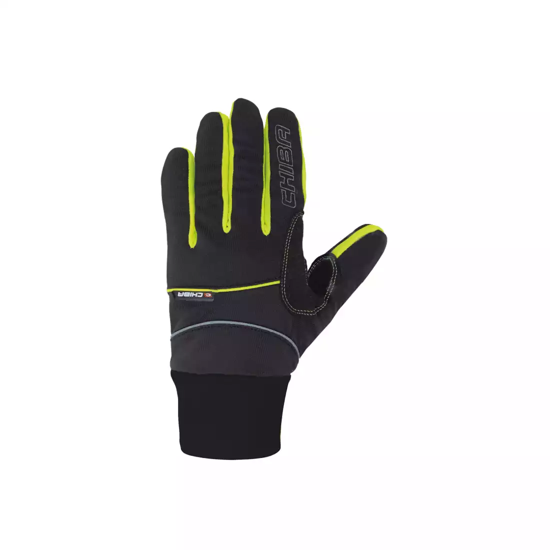 CHIBA CROSS WINDSTOPPER - rękawiczki zimowe, czarny-fluor-zielony 31517