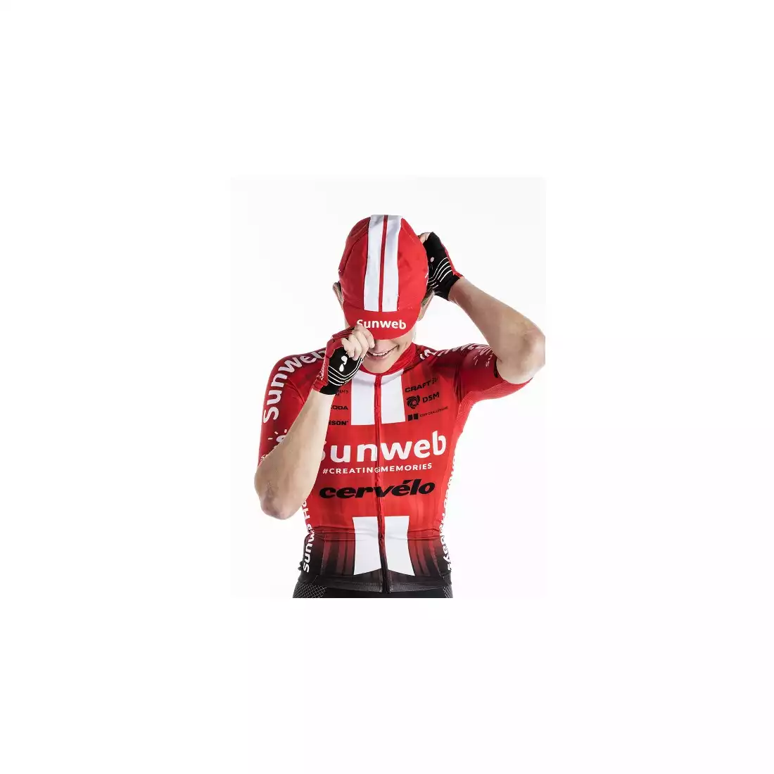 CRAFT czapeczka kolarska w barwach teamowych SUNWEB 2019 1908213-999900-ONE SIZE