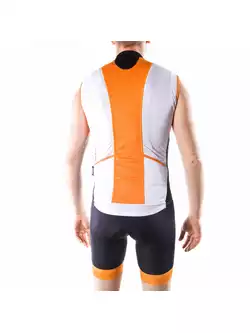 DEKO HAITI II męska koszulka rowerowa bez rękawków, biało-pomarańczowa
