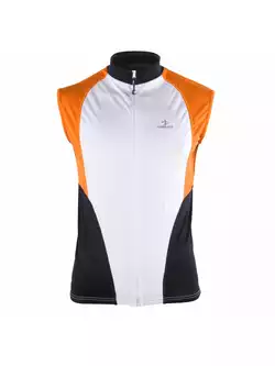 DEKO HAITI II męska koszulka rowerowa bez rękawków, biało-pomarańczowa