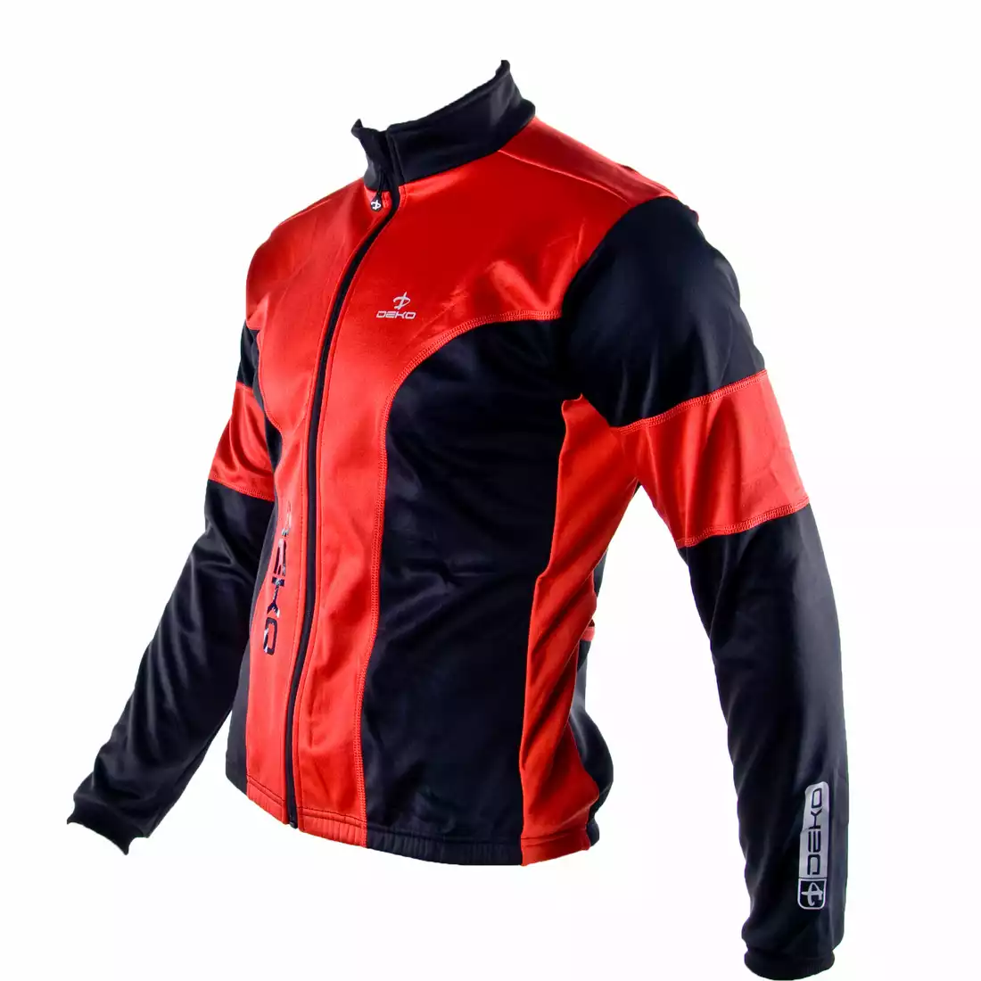 DEKO HUM rowerowa kurtka softshell czarno-czerwona