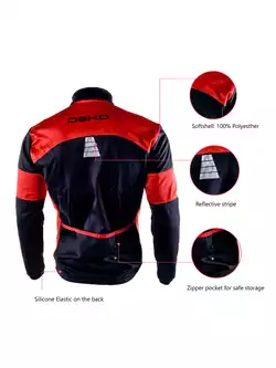 DEKO HUM rowerowa kurtka softshell czarno-czerwona