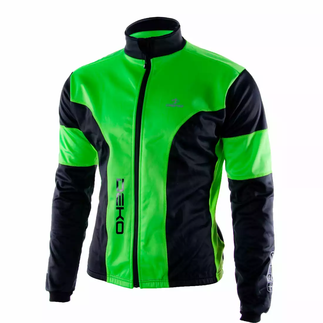 DEKO HUM rowerowa kurtka softshell czarny-fluor zielony