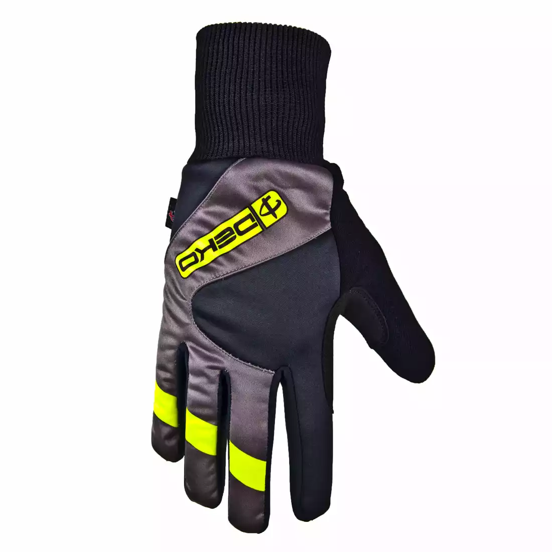 DEKO RAST zimowe rękawice rowerowe czarny-fluor żółty DKW-910 