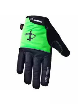 DEKO ROST zimowe rękawice rowerowe czarny-fluor zielony DKWG-0715-006A 