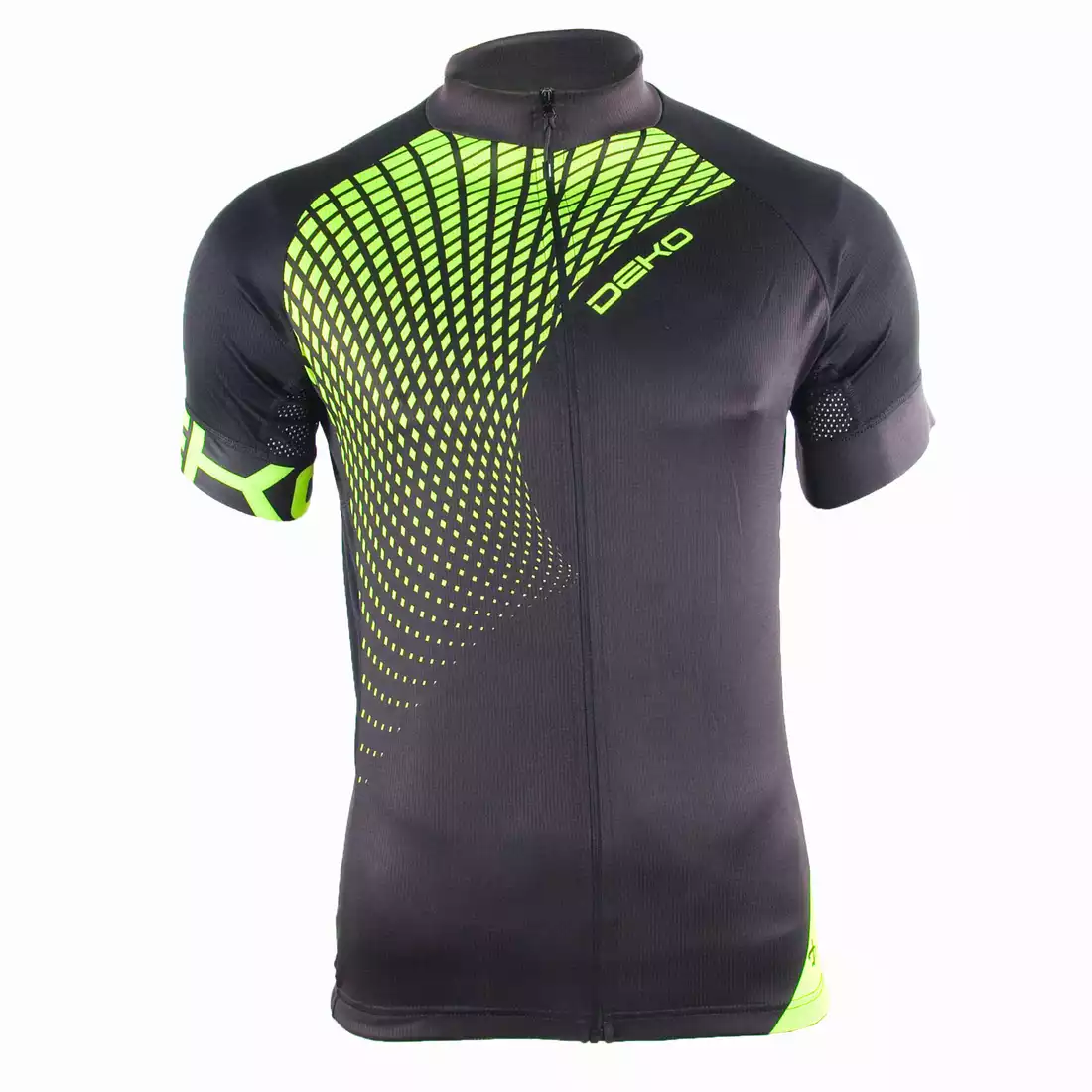 DEKO SET2 męska koszulka rowerowa czarny fluor zielony