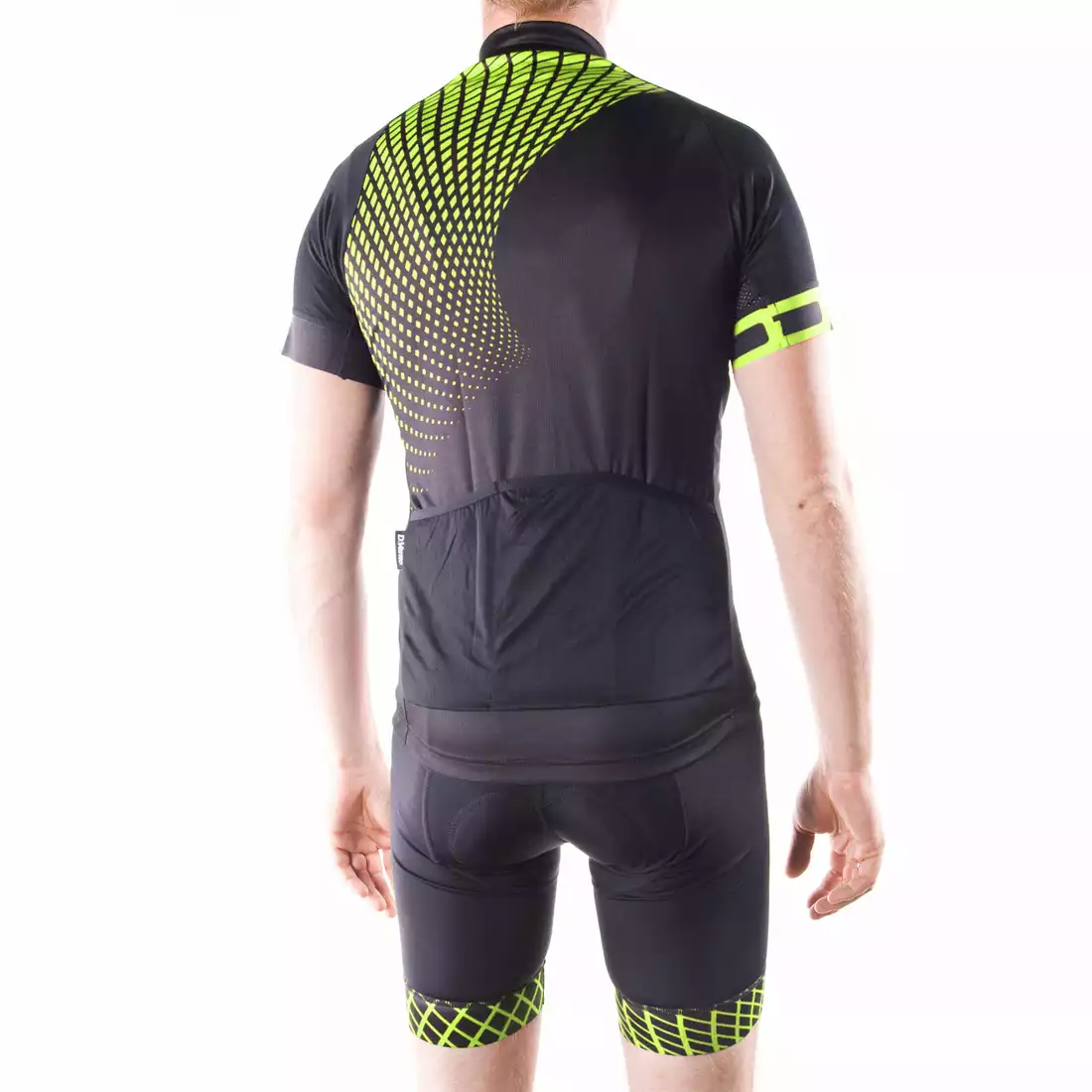 DEKO SET2 męska koszulka rowerowa czarny fluor zielony
