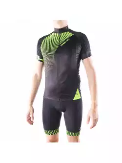 DEKO SET2 męskie spodenki rowerowe na szelkach czarny-fluor zielony