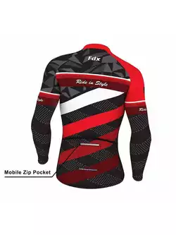 FDX 1260 ocieplana męska bluza rowerowa, czarno-czerwona