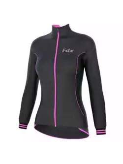 FDX 1310 damska ocieplana kurtka rowerowa czarno-różowa