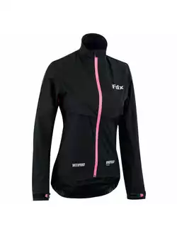 FDX 1410 damska wodoodporna, przeciwdeszczowa kurtka rowerowa , czarny-róż