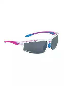 FORCE QUEEN Damskie okulary sportowe z wymiennymi szkłami, biało-różowe