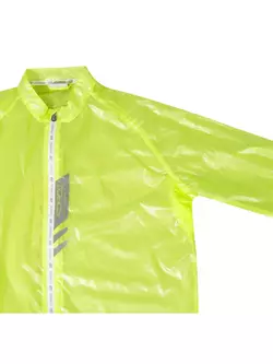 FORCE SLIM męska rowerowa kurtka przeciwdeszczowa, fluor żółty