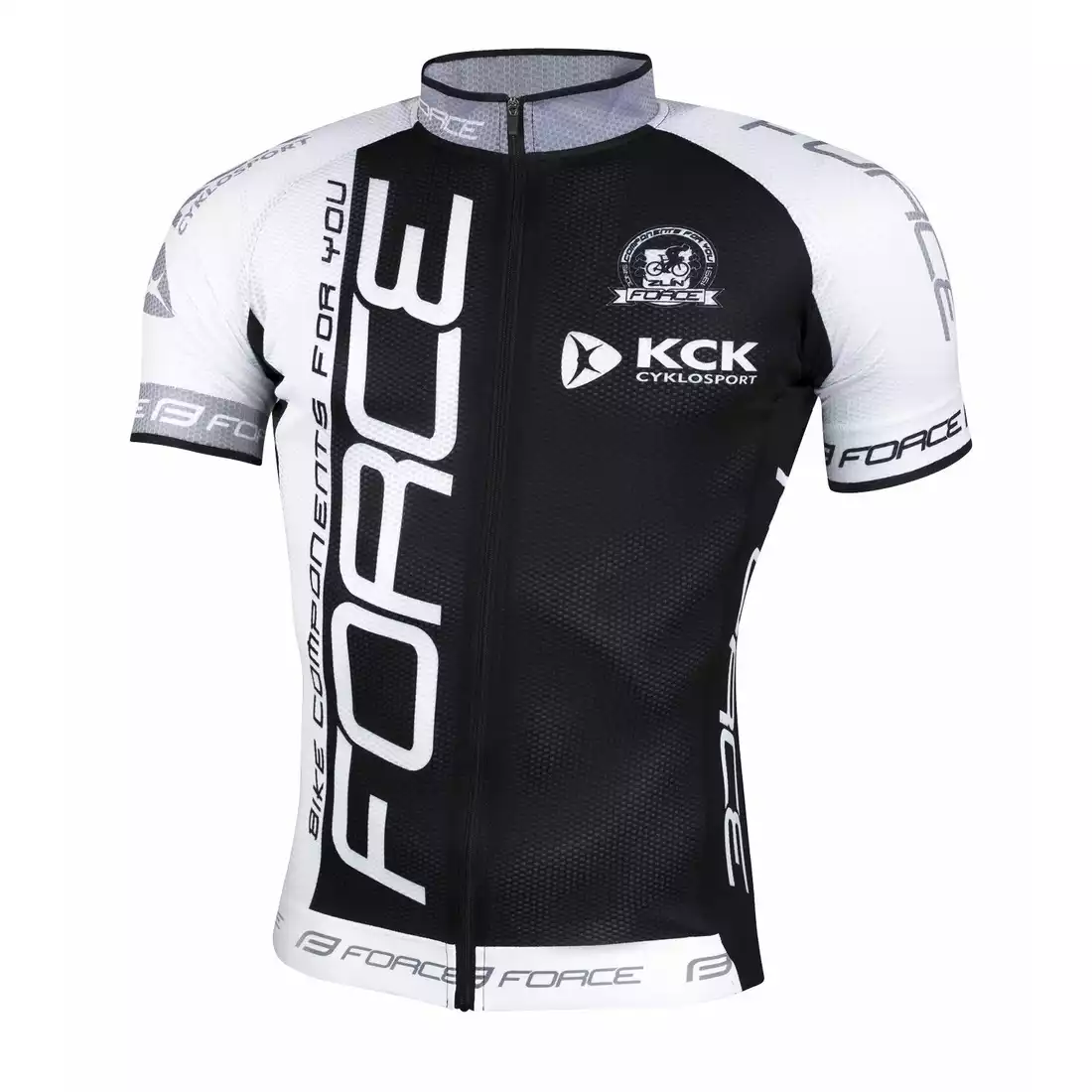 FORCE TEAM męska koszulka rowerowa czarno-biała 900856