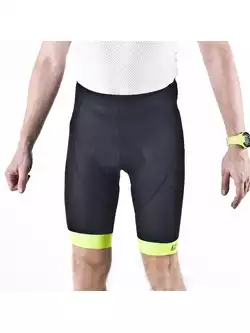 KAYMAQ PRO 30201 - męskie spodenki rowerowe bez szelek, HP Carbon, kolor: Fluor żółty