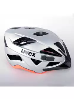 Kask rowerowy UVEX Active CC srebrno-pomarańczowy mat