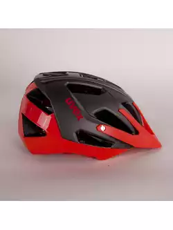 Kask rowerowy enduro UVEX QUATRO szary mat / czerwony połysk